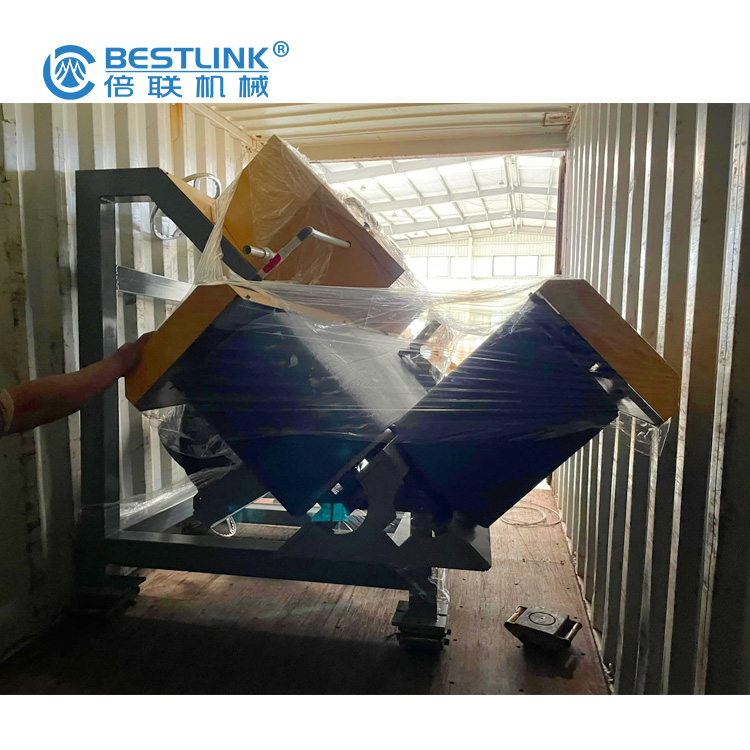 Thin stone veneer saw cutting machinery, loading and shipping to clients days ago