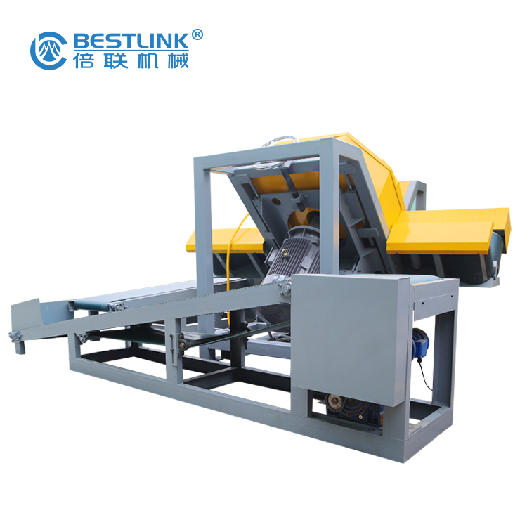 Double Blades Thin Stone Veneer Saw with L Return Conveyors